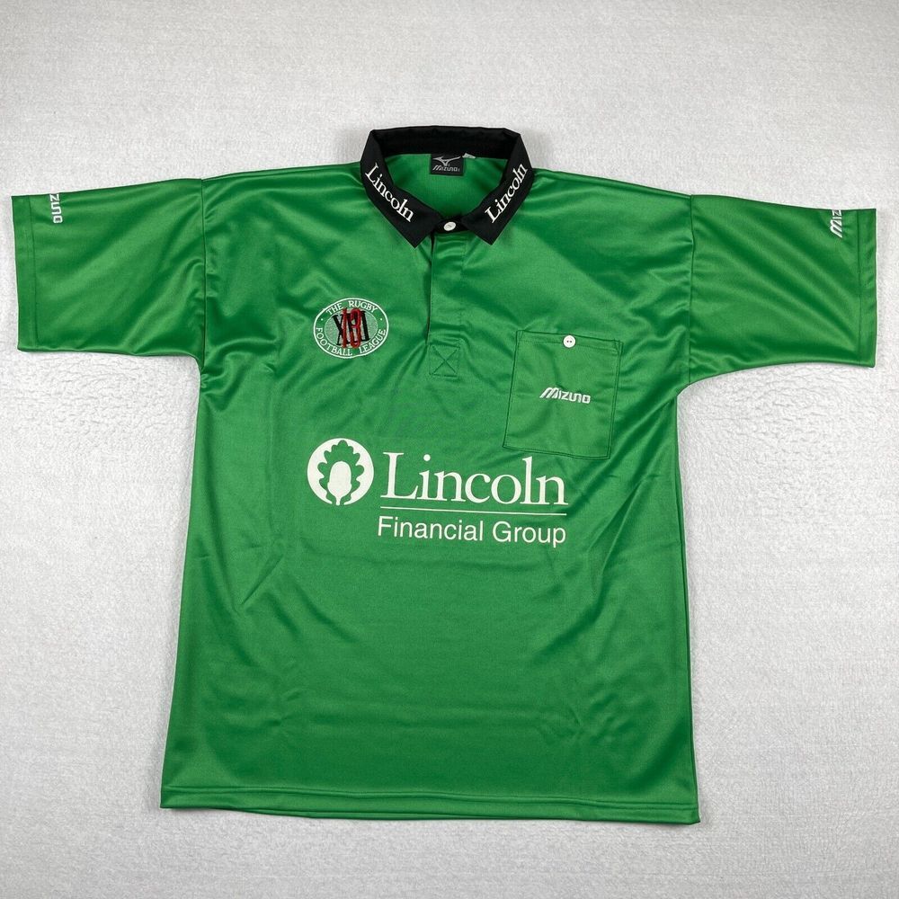 Mizuno Rugby Jersey Mens Large Green‎ Referee Football League Made In England